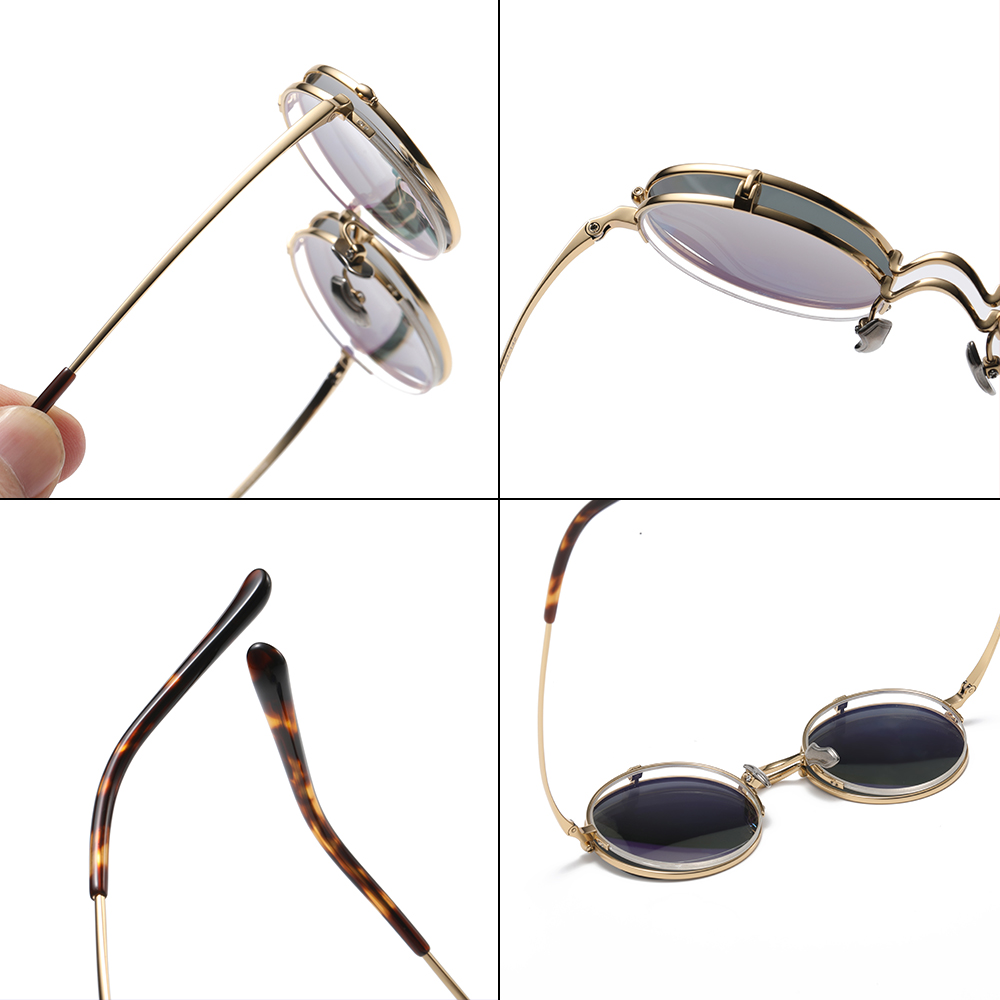 Flip on type sunglasses Exquisite Titanium Eyeglass Frames From China For Unisex prescription or reading detail