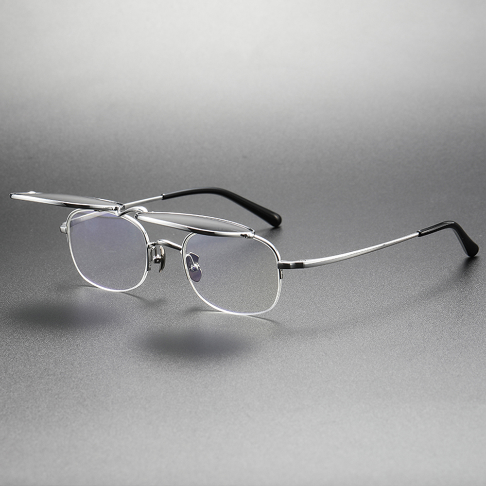 black custom retro ultra-light titanium sunglasses