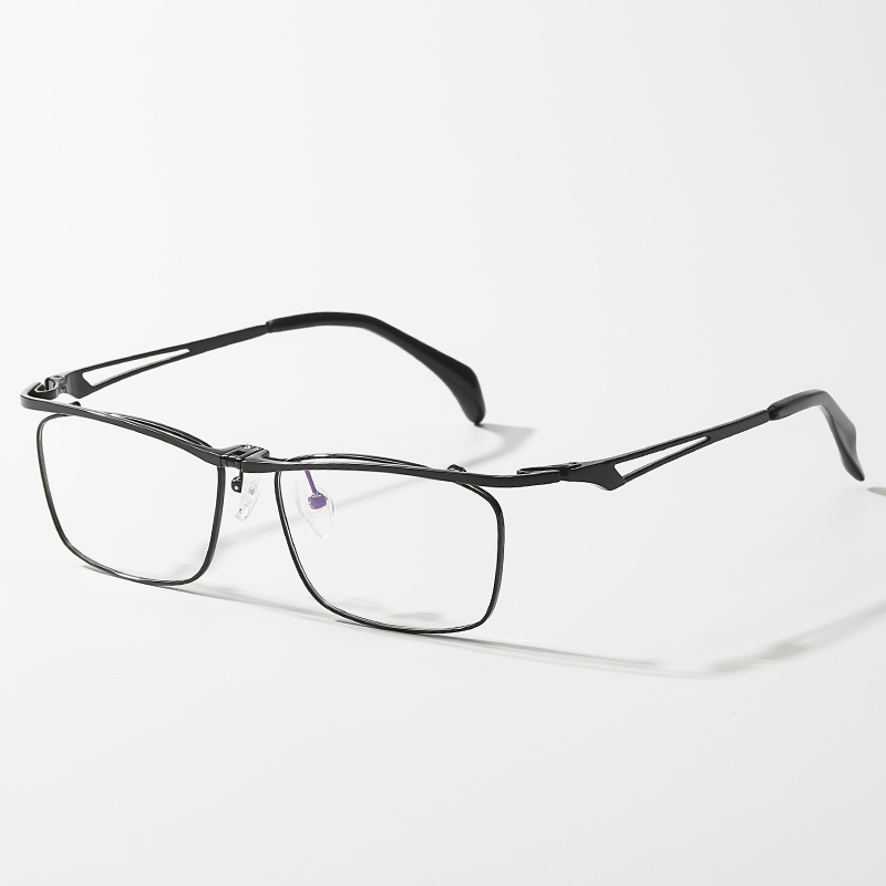 Best Square Men's Titanium Optical Eyeglass Frame Metallic black one.jpg