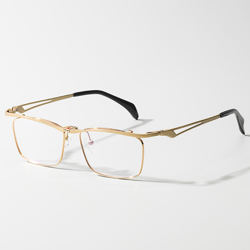 Best Square Men's Titanium Optical Eyeglass Frame Metallic gold.jpg