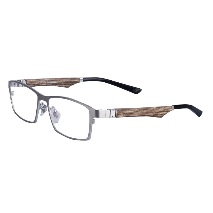 Lightweight Titanium Combination Wood Eyeglasses Frame side show.jpg