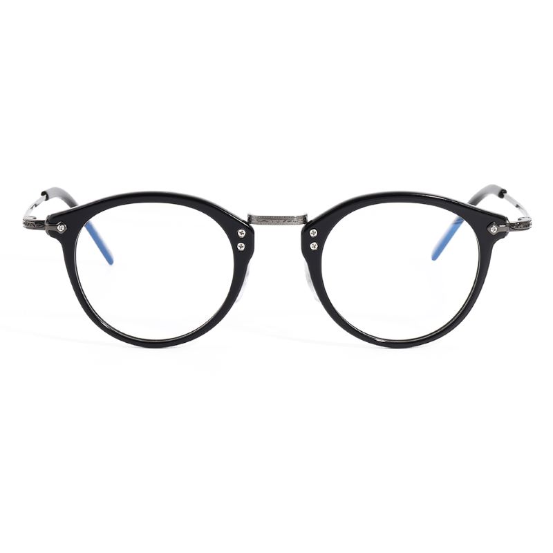 Antique Design Round Acetate Titanium Eyeglass Frame