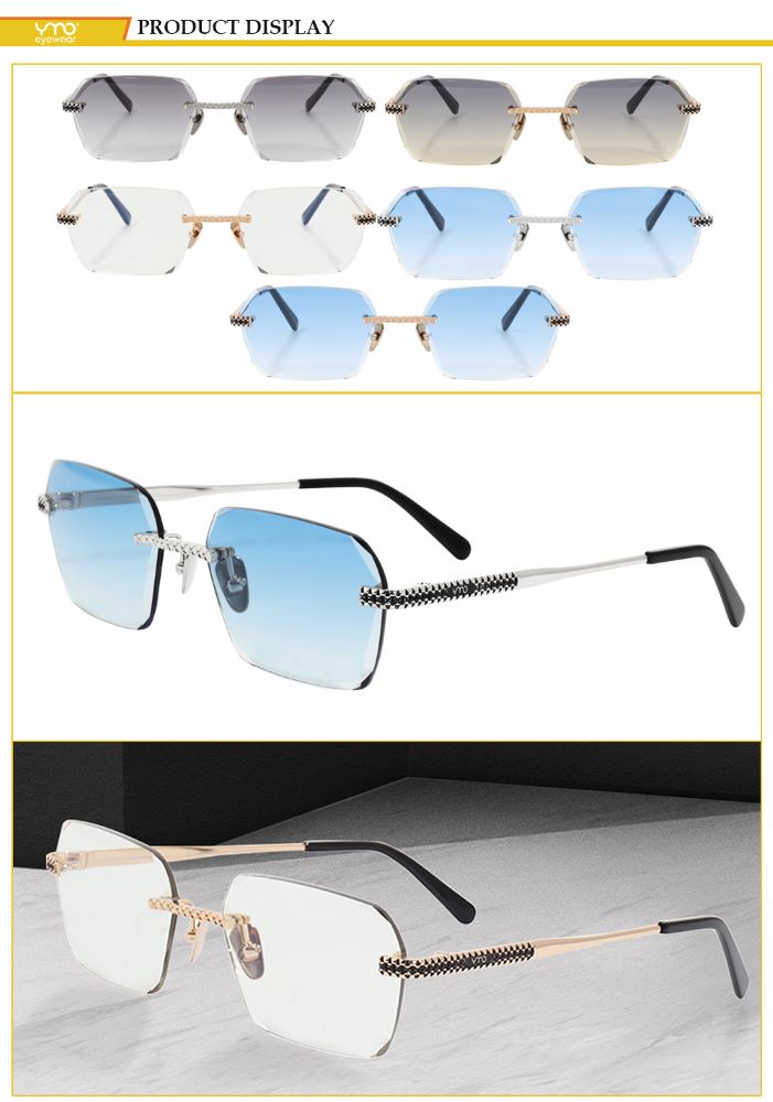 Luxury UV400 Rimless Metal Sunglasses product display.jpg