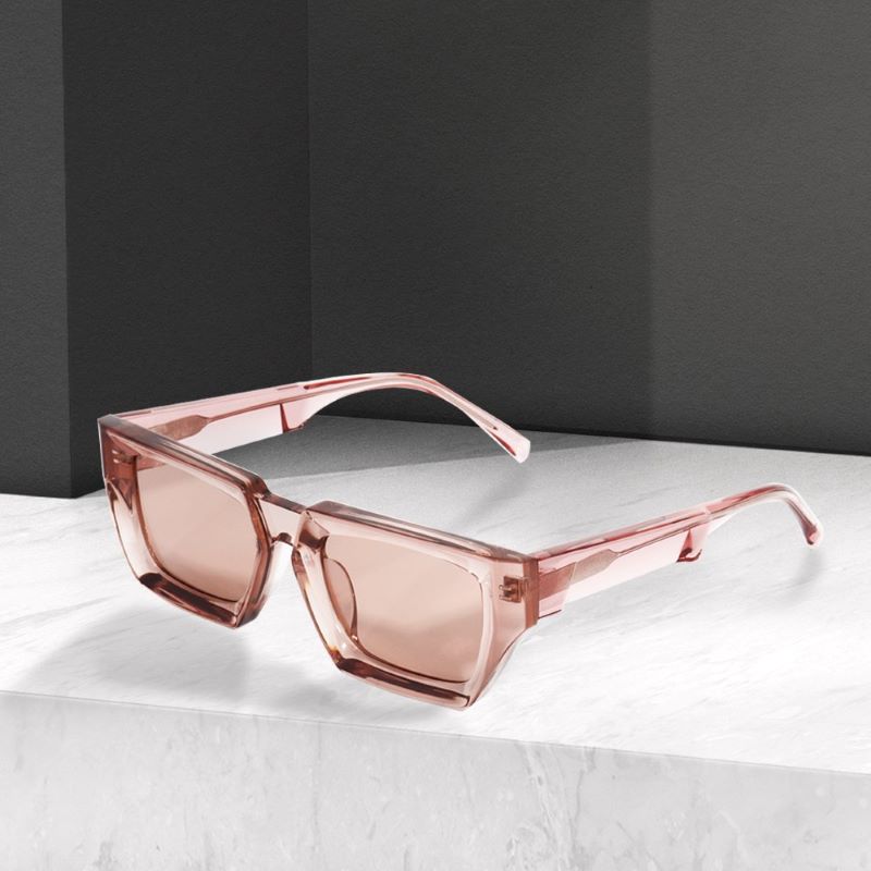 Beveled Handcrafted Bio-degradable Acetate Sunglasses with pink color.jpg