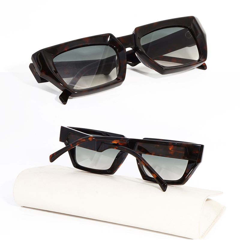 Beveled Handcrafted Bio-degradable Acetate Sunglasses with amber color show.jpg