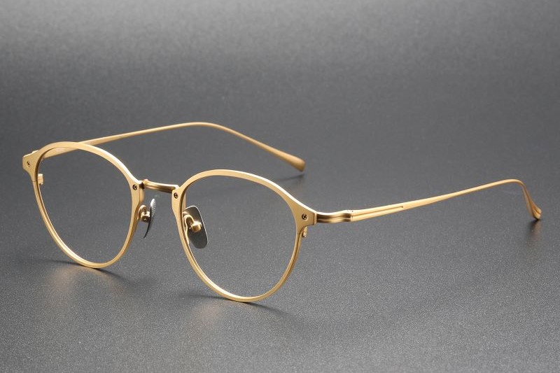 Luxury Unisex Ultra Light Titanium Eyeglasses Frames gold color.jpg